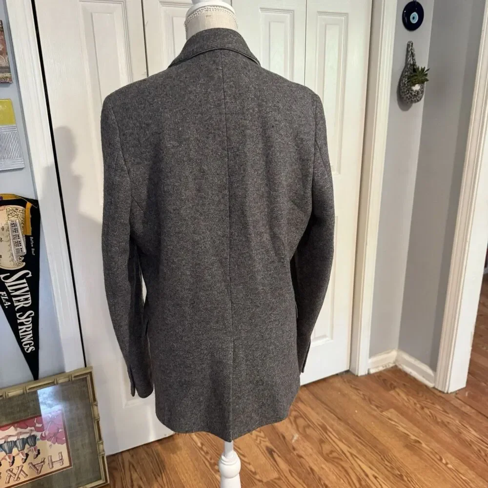 Massif Mens Grey Tweed Wool Blend Blazer Jacket Size M/36